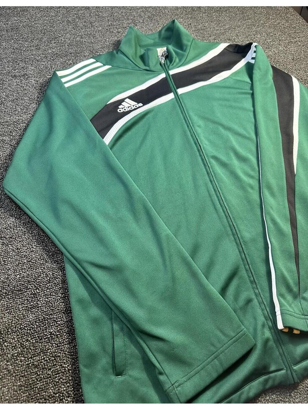 VTG Unique Adidas Men’s Green Track Jacket Full Zip, Sz XL